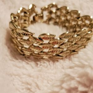 Rare Vintage 1940's Coro Silver Leaf Bracelet